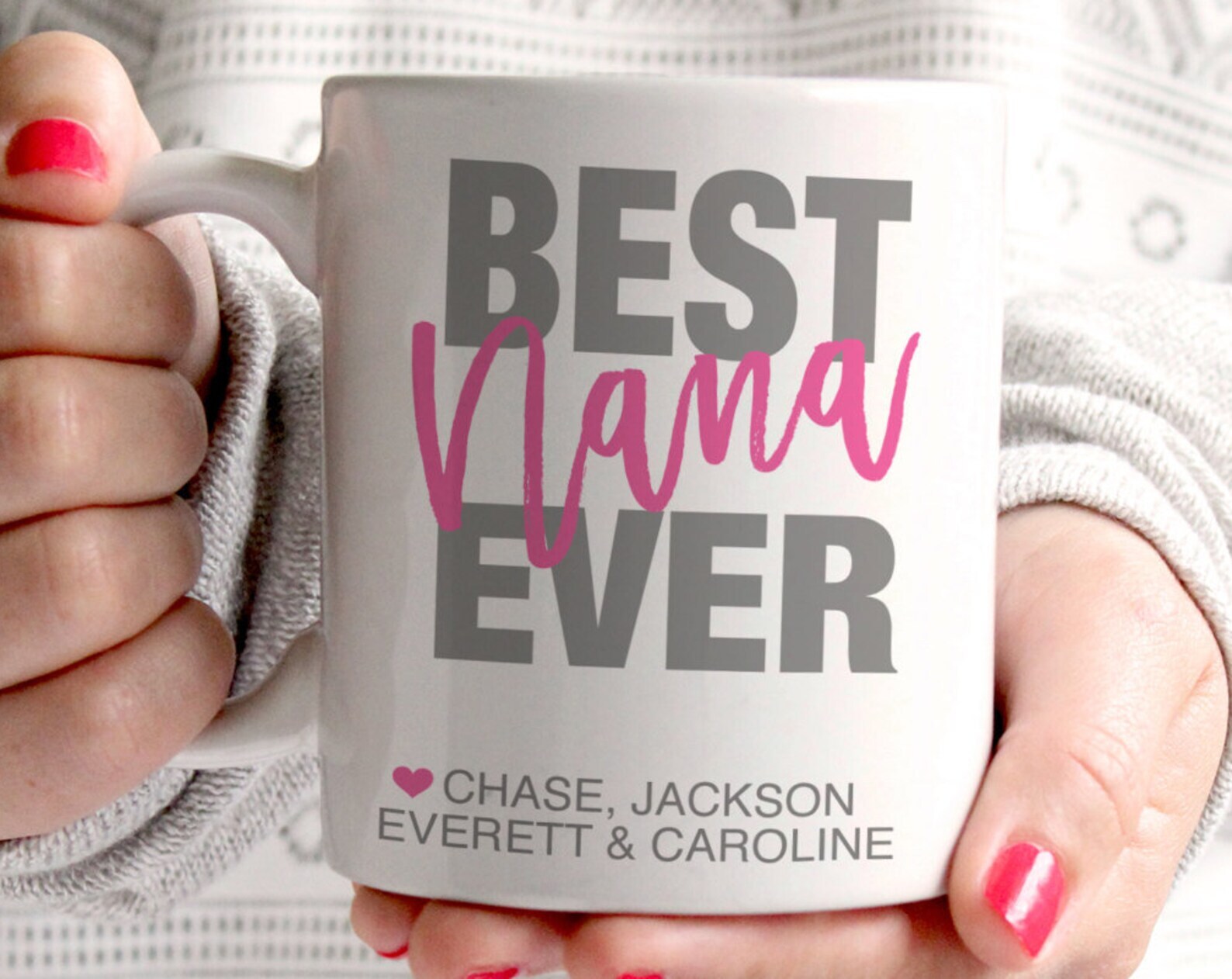 Best Nana Ever Christmas Gift Mother's Day Gift Personalized Grandma Mug
