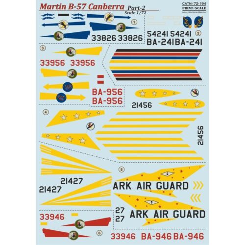 Print Scale 72-194 Decal 1:72 B-57 Canberra Teil 2 im Komplettsatz 2 Blätter - Bild 5 von 24