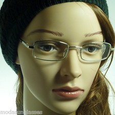 VINTAGE Metal Rx Optical Eyewear Rectangle Full Rim Frame Clear Lens Eye Glasses