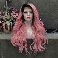 Synthetic Lace Front Wig Wavy Wigs for Cosplay Heat Resistant Fiber Wigs Women
