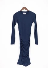 VELVET By Graham & Spencer Beatrix Long-Sleeve Midi Dress Midnight S $178 F10
