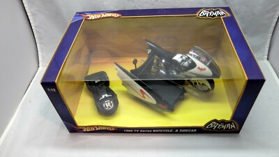 HOT WHEELS 1:12 Batman 1966 TV Series BATCYCLE Sidecar 2009 | eBay