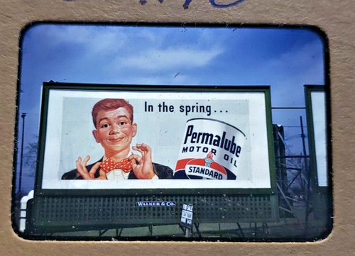 Kodachrome Red Border Slide | *1949* STANDARD OIL PERMALUBE Billboard Sign Ad - Picture 3 of 3