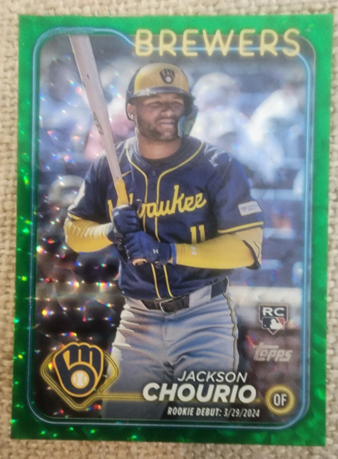 2024 Topps Update Jackson Chourio Rookie Debut Green Foil /499 #US155
