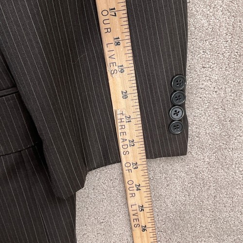 Traje Bachrach Hombre 46R 38W26L Marrón Rayas Italia - Imagen 7 de 20