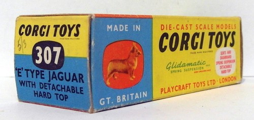 Vintage Corgi 307 - E Type Jaguar Detachable Hard Top Missing - Metallic Grey - Picture 7 of 8