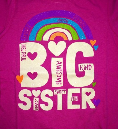 ~NEW~ "I'm the BIG SIS" Sister Graphic Shirt 4 4T 5-6 7-8 10-12 14 Purple Gift! - Picture 7 of 7