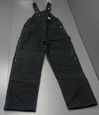 Vtg CARHARTT Mens 40x32 R02 Black Red Artic Quilt Lined Distressed Bib Overalls