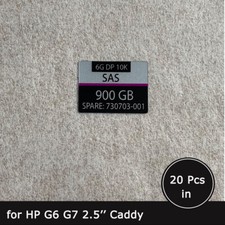 20pc of 730303 900GB SAS 2.5" HDD caddy tray label sticker for hpe