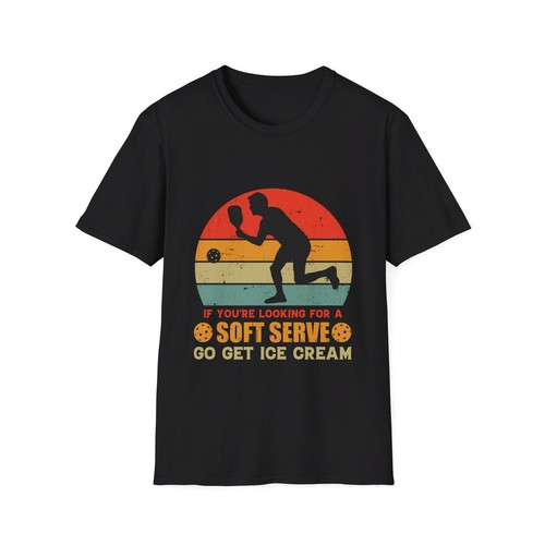 Pickleball T-Shirt, Pickleball Player Black Tee, Soft Serve Fun PICKLEBALL Shirt - Picture 5 of 22