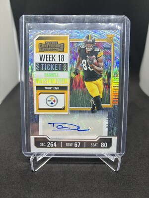 03/18 DARNELL WASHINGTON RC 2023 Contenders Week 18 Ticket AUTO Gold Shimmer 