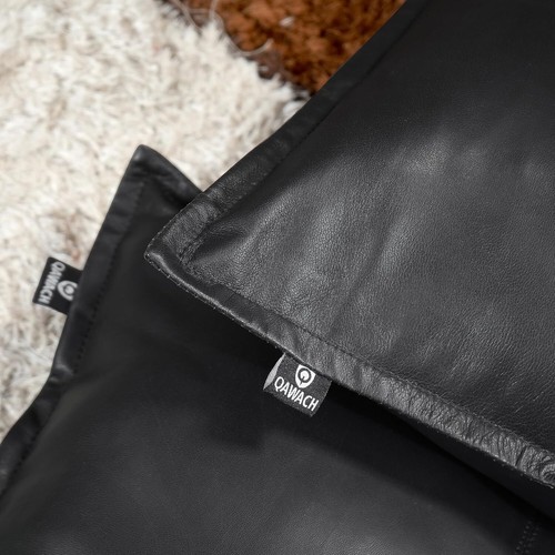 Lambskin Leather Box Style Pillow Cover Sofa Cushion Case Decorative Throw - Picture 2 of 8