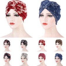 Muslim Women Turban Knot Hijabs Hat Chemo Cap Cancer Hair Loss Bonnet Headwear