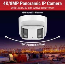 LTS CMIP3C8PW-SDL IP 8MP 180 Panoramic 4mm Full Color 247 WDR Turret Dome Camera