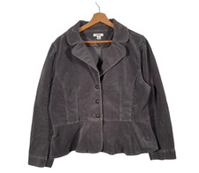 Cato Corduroy Jacket Womens Size Uk 18 Cotton Stretch Grey Us Xl Casual