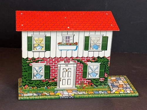 Ohio Art Tin Dollhouse Midget Manor with Furniture - 1949