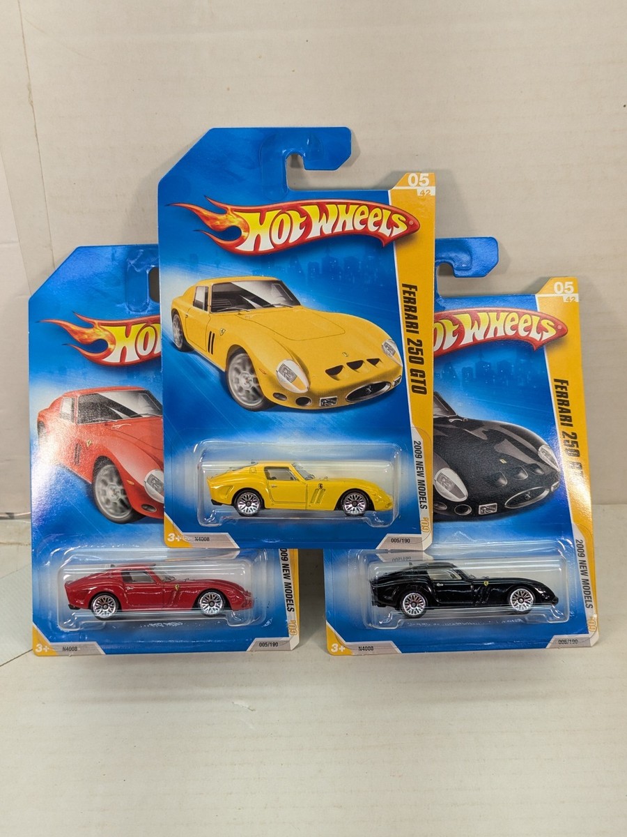 ホットウィール トレジャーハント フェラーリ250 Hot Wheels Ferrari 250 GTO Lot of 3 VHTF Black, Yellow, and Red