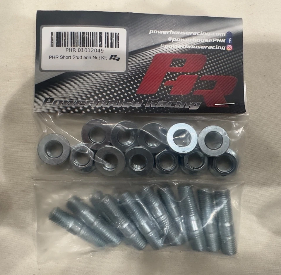 Kit de tacos y tuercas cortas Power House Racing - MK4 Supra Turbo (colector de escape) NUEVO Foto 2 de 2