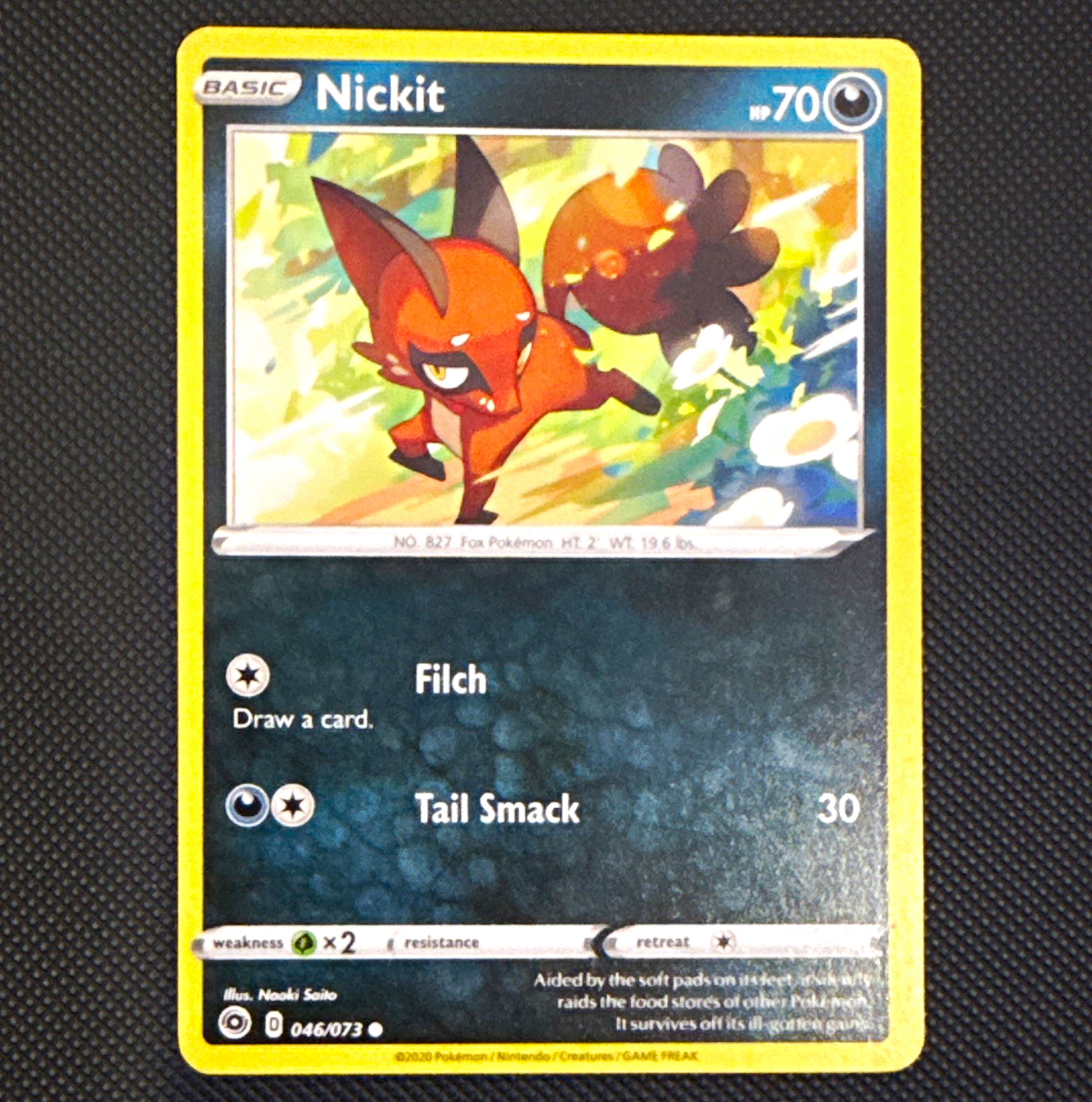 pokemon card Nickit 046/073 Champions Path Regular Common EN 2020 HP 70