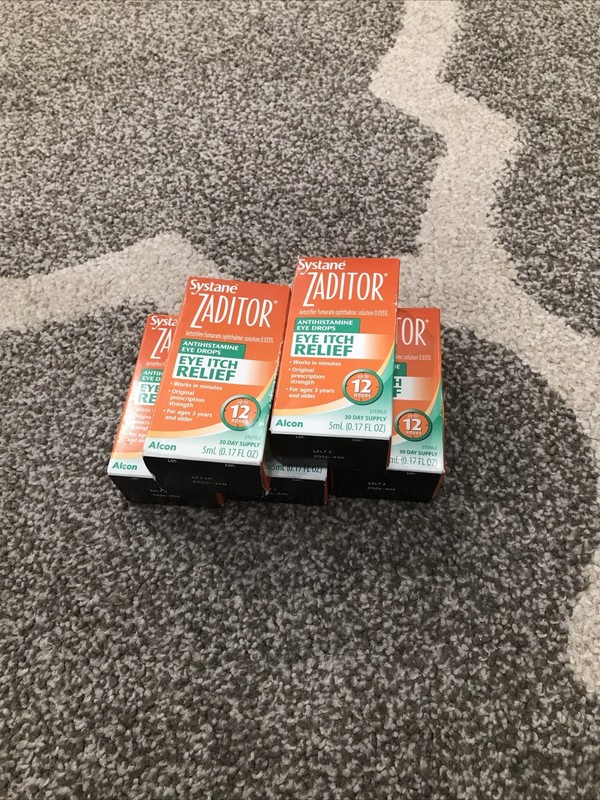 Systane Zaditor 12 Hour antihistamine Eye Drops Pack Of 5 Box Alcon Exp 6/26