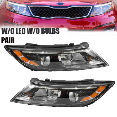For 2014-2015 Kia Optima Pair Headlights  Lamps Halogen Projector W/o Bulb LH RH