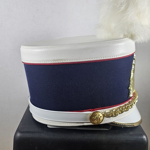 Vintage Fruhauf Marching Band Hat With Plume Shoulder Cord & Case - Picture 7 of 15