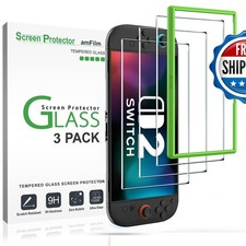 amFilm Tempered Glass Screen Protector for Nintendo Switch 2 7.9" 2025 3-Pack