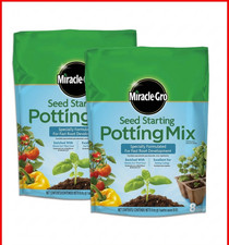 2-Pack Miracle-Gro Seed Starting Potting Soil Mix-16 Qt for Optimal Plant Growth