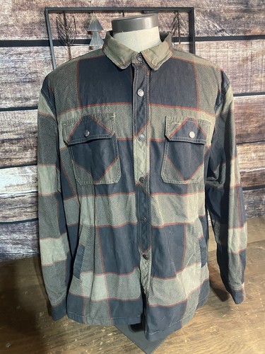 HARLEY DAVIDSON Lined Corduroy Long Sleeve Snap Button Shirt Size XL Cotton