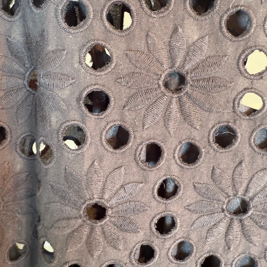 Worth New York Black Eyelet Overlay Dress Set Floral  Duster & Slip Sz 6 - Image 4 of 4