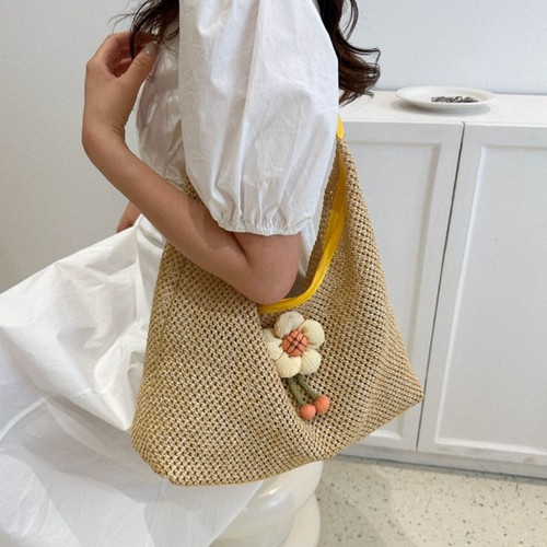 Trendy Straw Bag Large Capacity Beach Bag Hot Sale Handbag Sexy - Picture 7 of 16