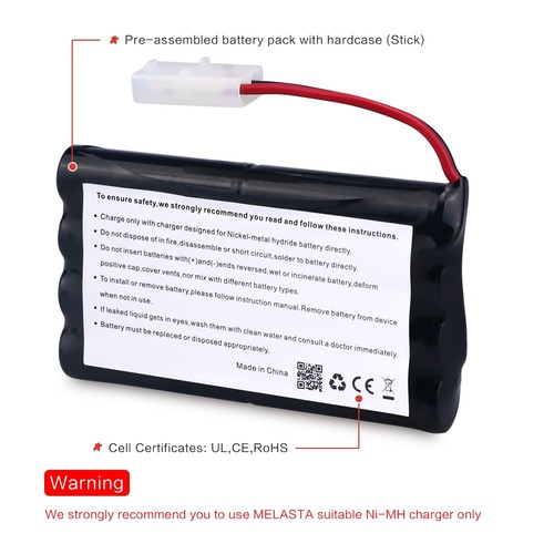 AA 9.6V 2000mAh NiMH Airsoft Battery Pack Compatible with Tamiya Connector RC... - Picture 4 of 7