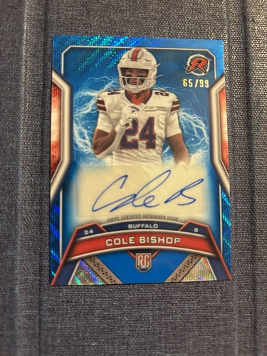 2024 Topps Resurgence Rookie Cole Bishop RC Auto Blue Surge Refractor /99 Bills