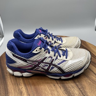 Asics Gel-Cumulus 16 Shoes Womens 10 White Blue Purple Running Comfort  Walking