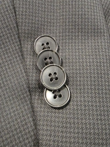 38R Men's Kenneth Cole Reaction Blazer Dark Checkered Gray 2 Button Sport Coat - Picture 4 of 8