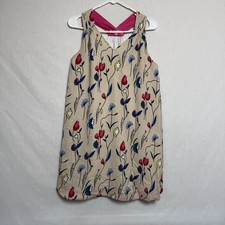 Joy Joy Floral Sleeveless Shift Dress Size Small Pink Lined Racerback