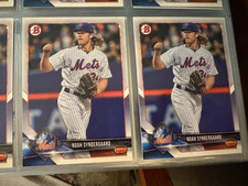 Noah Syndergaard 2 card lot 2018 Bowman #21 New York Mets baseball cards