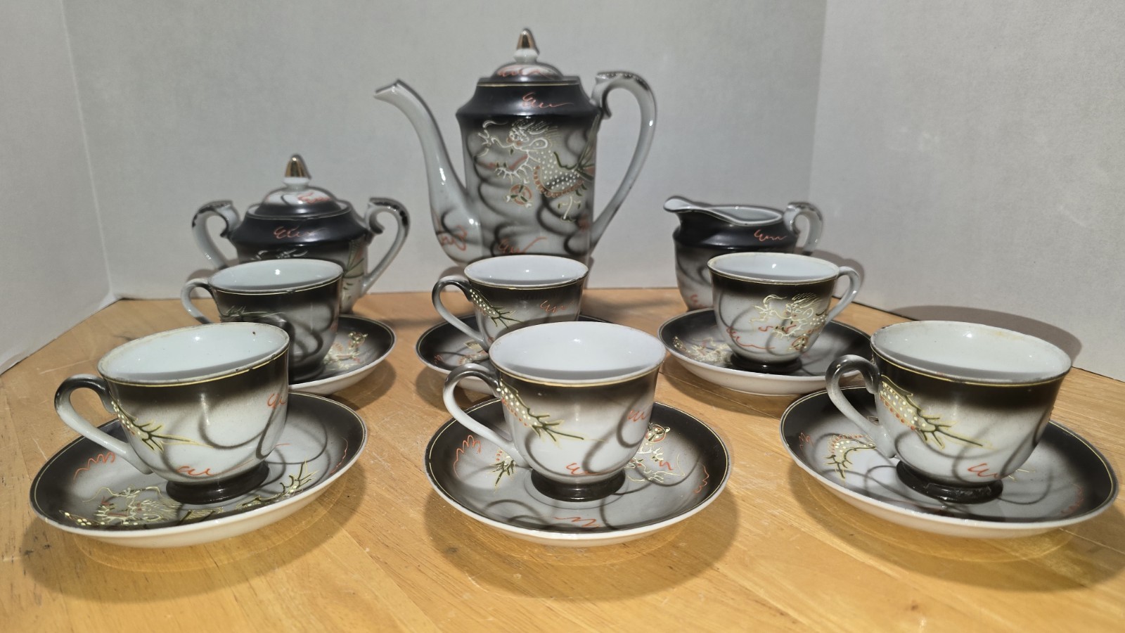 Pot Cups Set Made In Japan Hand Painted