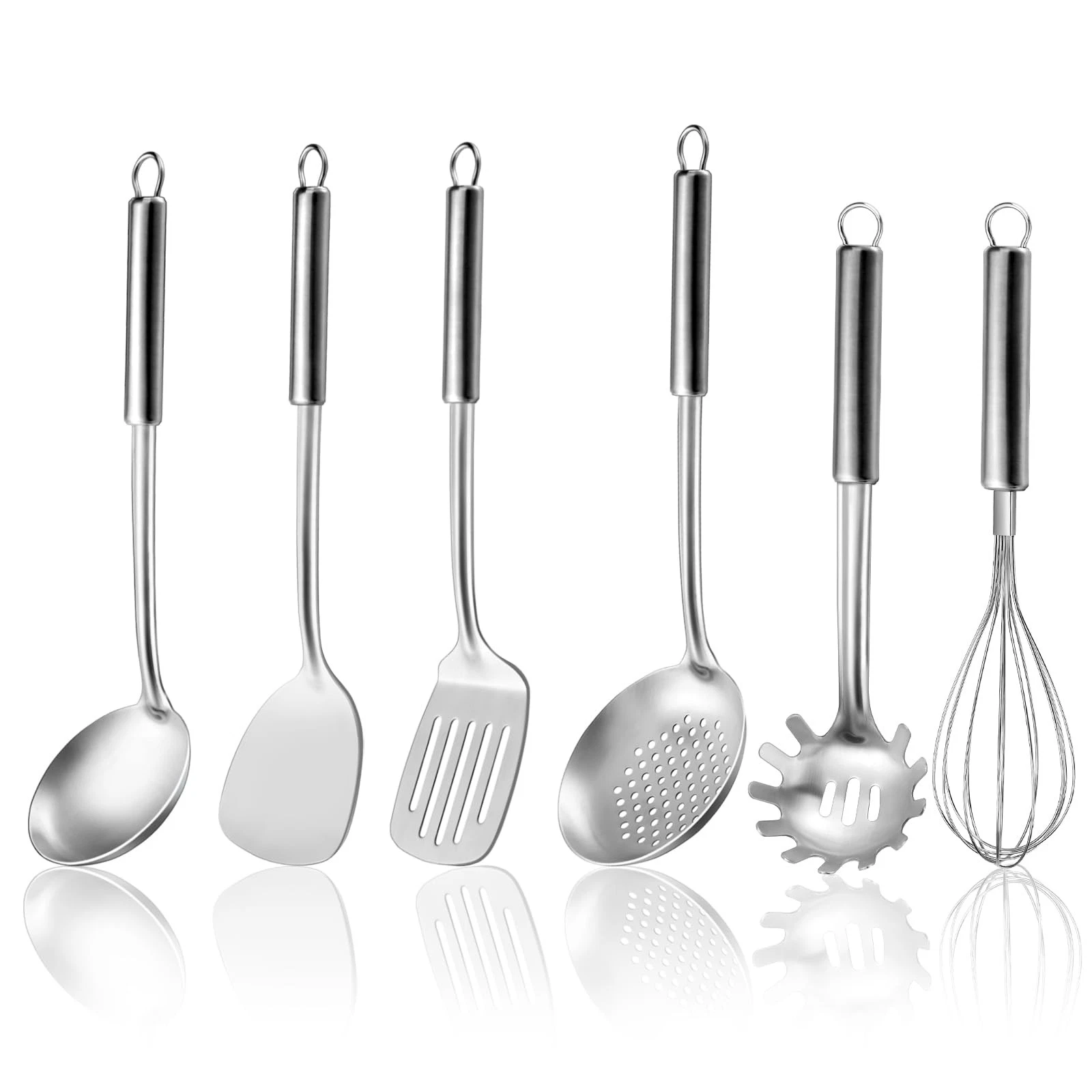 6-Piece Kitchen Cooking Utensils Set, Stainless Steel Kitchen Utensils with S...