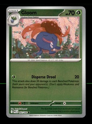 Gloom 002/094 Common Phantasmal Flames Pokemon Reverse Holo Near Mint