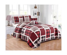 Mk Collection 4pc Full/Queen Size Reversible Quilted Bedspread Cove... Fast Ship