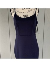 CITY STUDIO Womens Navy Slitted Asymmetrical-hem Short Cocktail Dress 15
