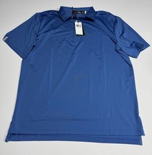RLX Ralph Lauren Mens Large Solid Blue Performance Golf Polo Wicking NWT Nice