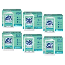 6 Pack Wet Ones Sensitive Skin Hand Wipes Unscented Individually Wrapped 24 Each