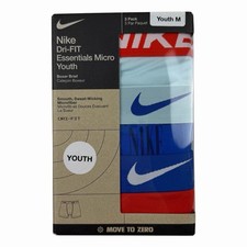 Nike Dri-FIT Youth Essentials Micro Boxer Briefs 3 Pack Glacier Blue Size Med