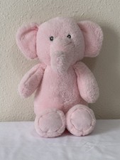 KellyToy Pink Elephant Rattle Plush 12 Inch Crinkle Ears Stuffed Toy Elephant