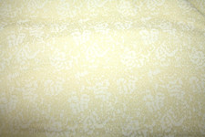 WHITE FLOWERS ON PALE YELLOW - 100 COTTON FABRIC