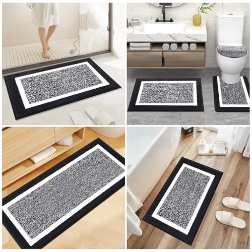 Bathroom Rug Sets - 5 Piece with Lid Cover, U-Shaped Contour Toilet Mat, - Picture 8 of 8