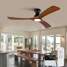 52 inch Flush Mount Ceiling Fans with Lights,Remote Control,Wall Switch,Solid...
