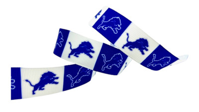5 yards Lions ribbon. Detroit Lions ribbon. Lions craft supplies.